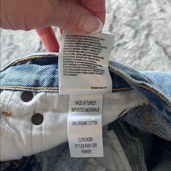 Agolde Blue Frayed Jean Shorts - Picture 10 of 10